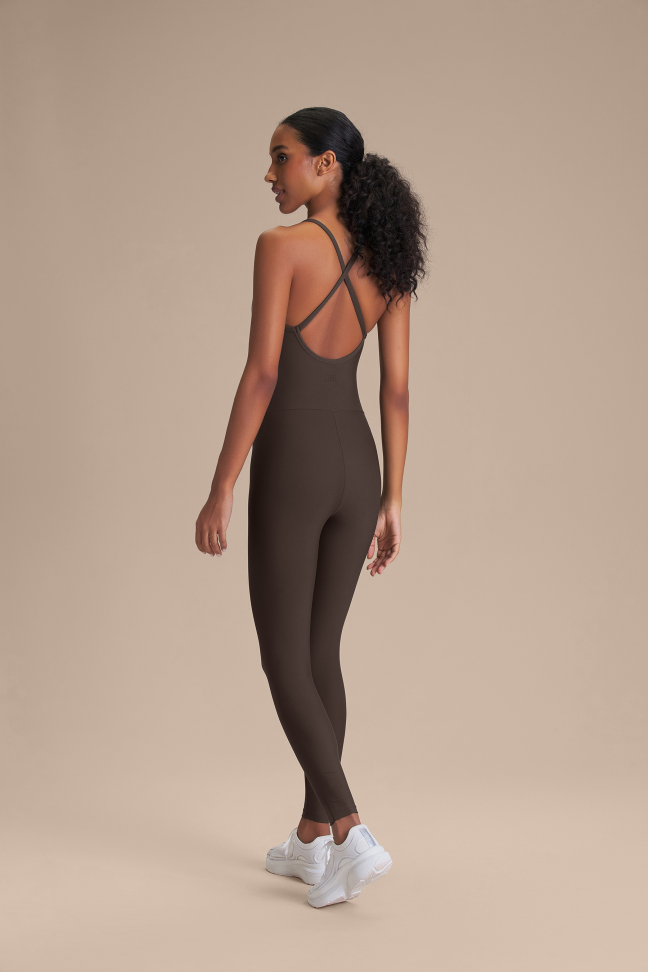 Macacão Fitness Feminino LIVE! Fit Green® Cocoa Brown - #4