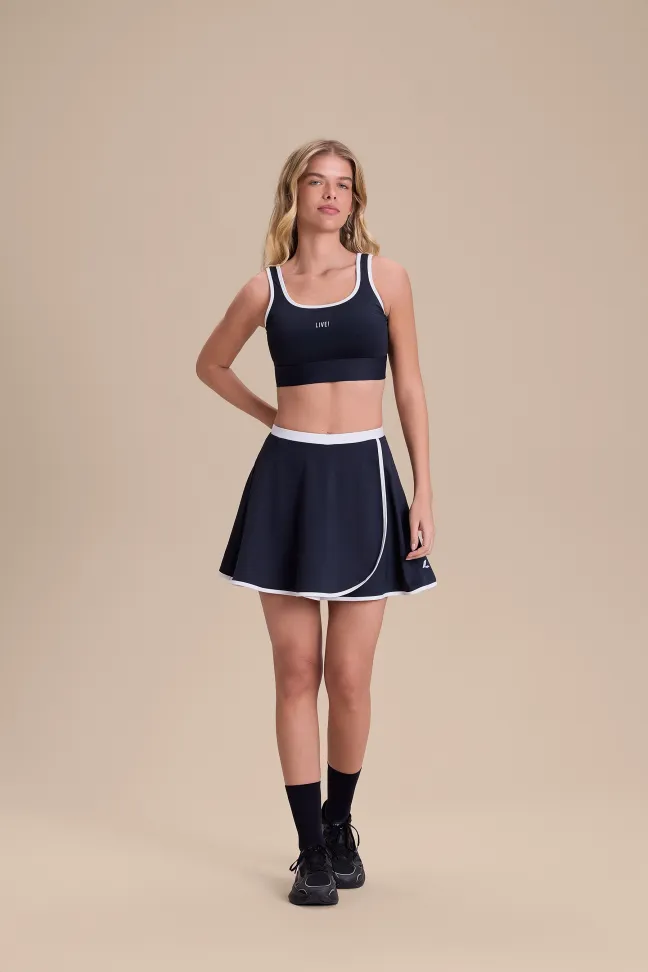 Short Saia Fitness Feminino LIVE! Lob Preto Sense Pro® - #7