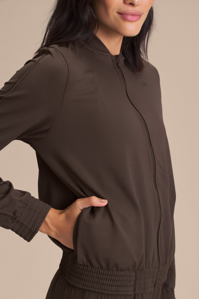 Jaqueta Esportiva Feminina LIVE! Half Sense® Cocoa Brown