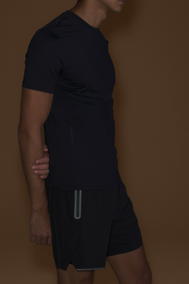 Camiseta de Corrida Masculina LIVE! Run Slim Harmony Pro Preta com UV 50+ - #5