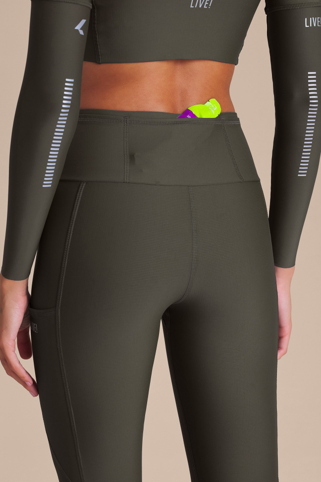 Calça Legging Fitness Feminina LIVE! Six Pockets Speed Obsidian Grey com 6 Bolsos