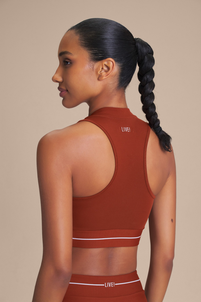 Top Fitness Feminino LIVE! Ace Hydefit® Adaptiv Rust Red