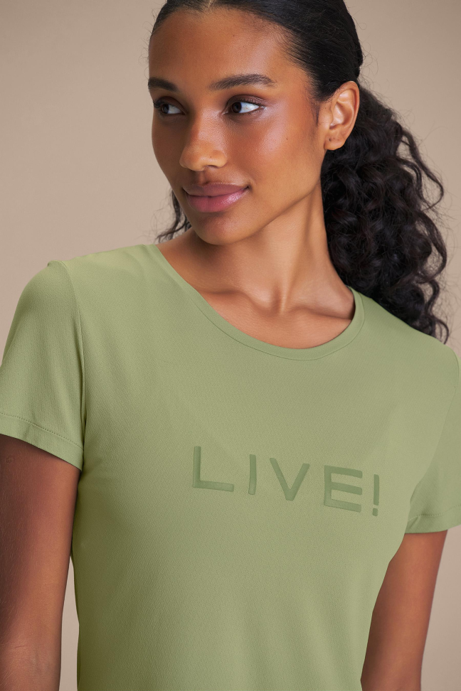 Camiseta Fitness Feminina LIVE! Comfort Herbal Green com Quick Dry