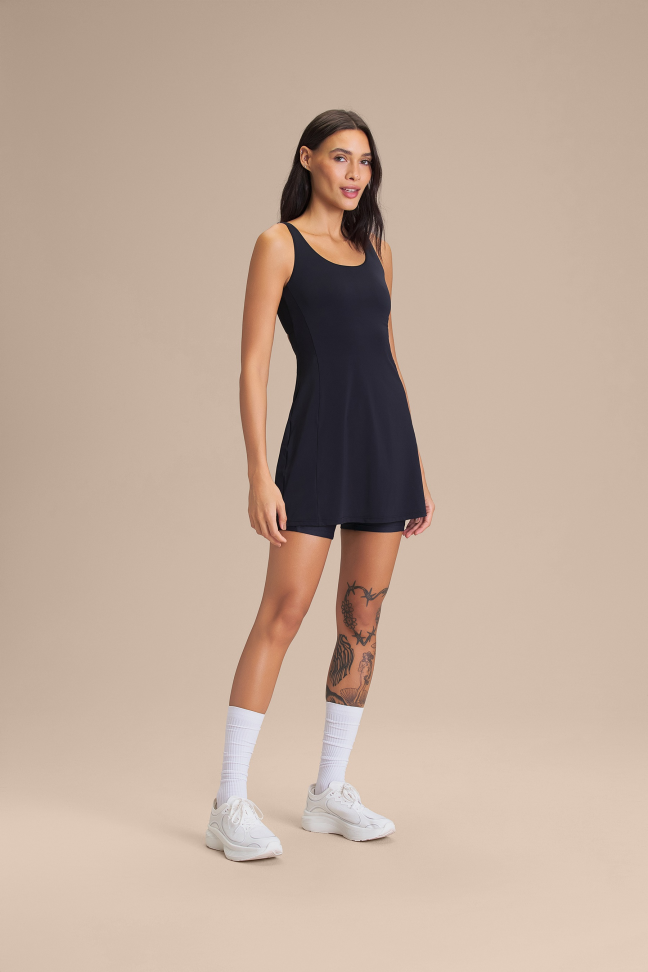 Conjunto Vestido e Shorts Feminino LIVE! Wide Preto
