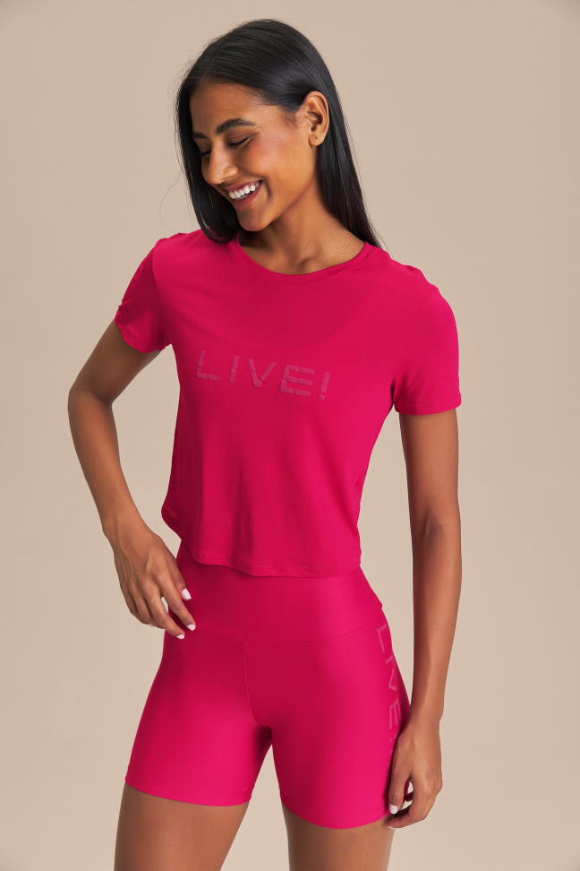 Camiseta Cropped LIVE! Comfort Vital Pink