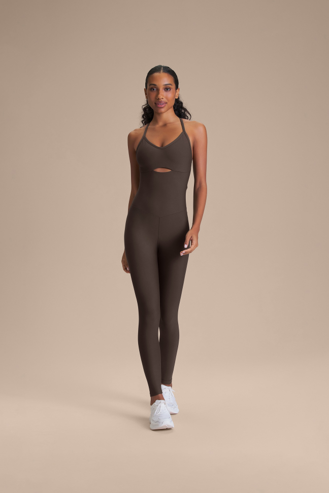 Macacão Fitness Feminino LIVE! Fit Green® Cocoa Brown