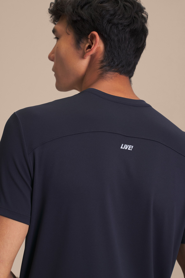Camiseta Fitness Masculina LIVE! Train Up Loose Comfy Preta com Proteção UV 50+