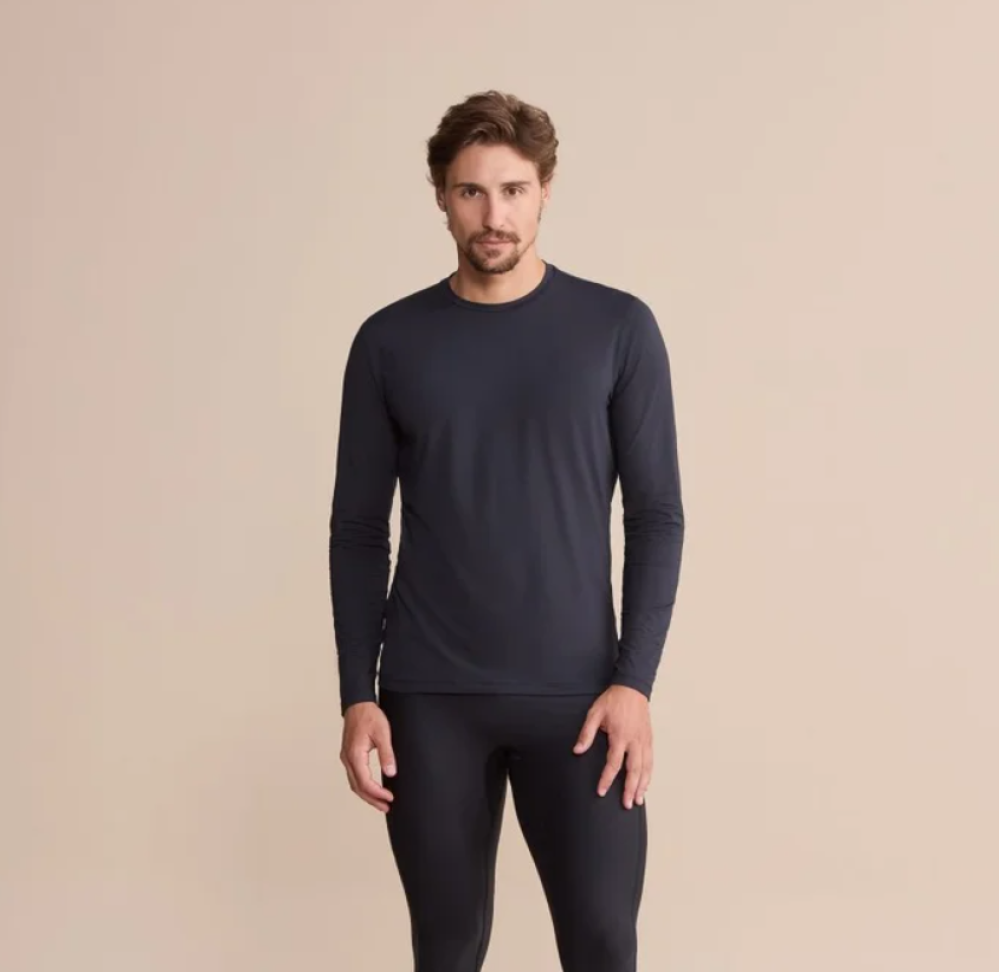 Camiseta Fit ML Soft Skin Men Masculina Preta