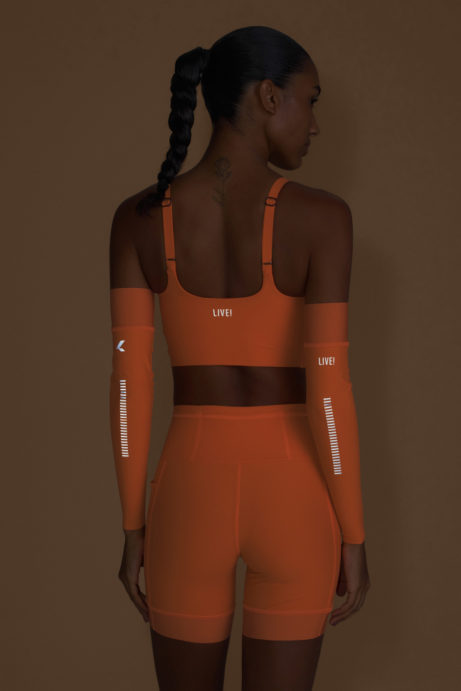 Manguito Esportivo LIVE! Run Harmony Pro Solar Orange com UV 50+