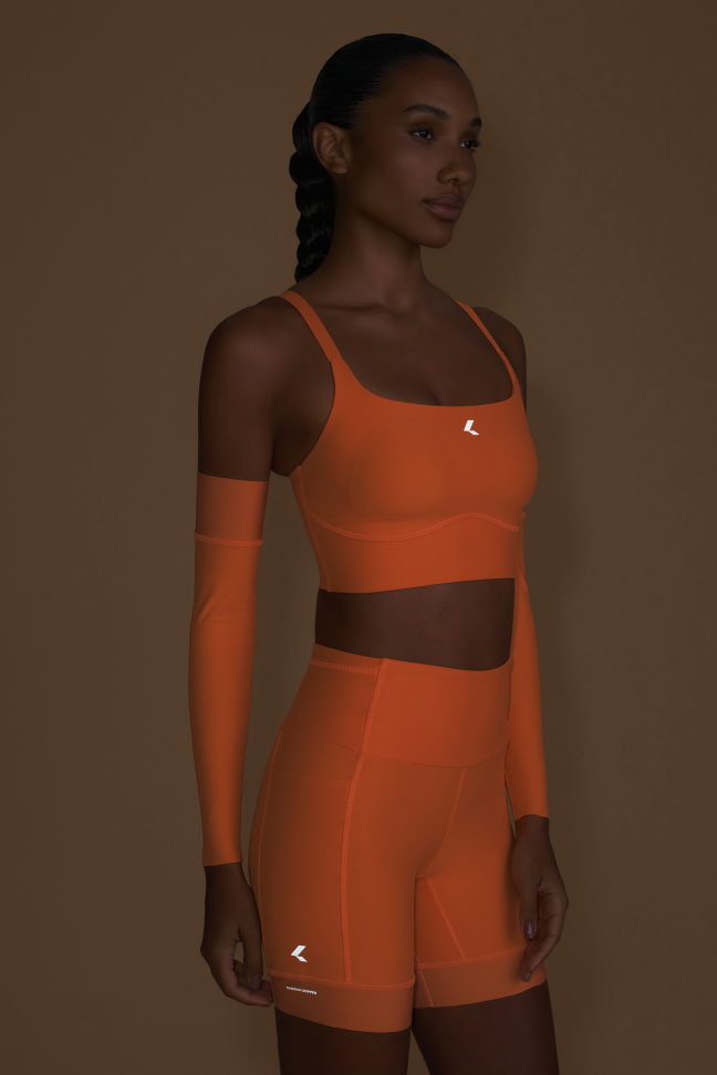Bermuda de Corrida Feminina LIVE! Six Pockets Speed Solar Orange com 6 Bolsos - #4