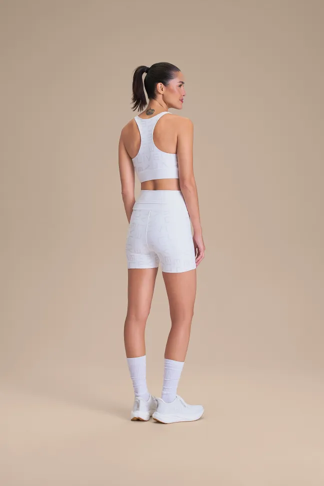 Top Fitness Feminino LIVE! Icon Branco com Bojo Removível - #3