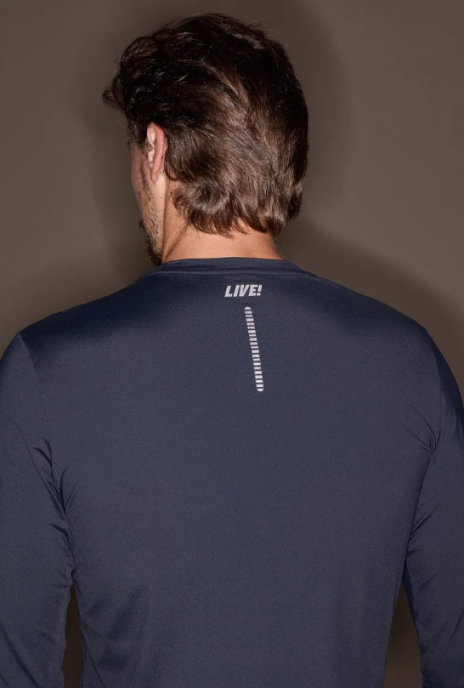 Camiseta Fit ML Soft Skin Men Masculina Preta