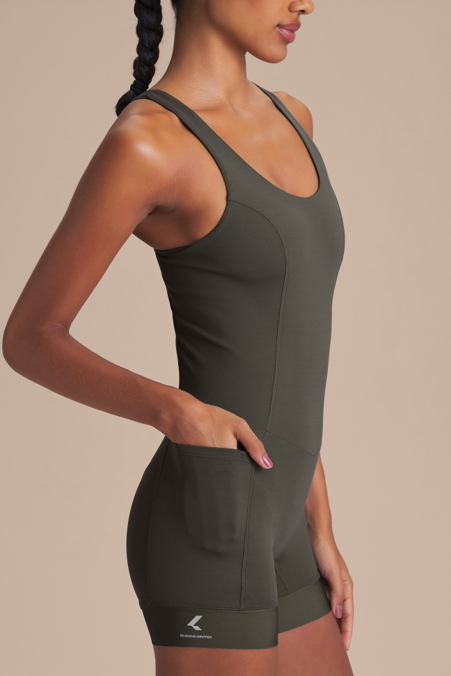 Macaquinho Fitness Feminino LIVE! UnderFree ByNature Obsidian Grey com Bolsos - #4