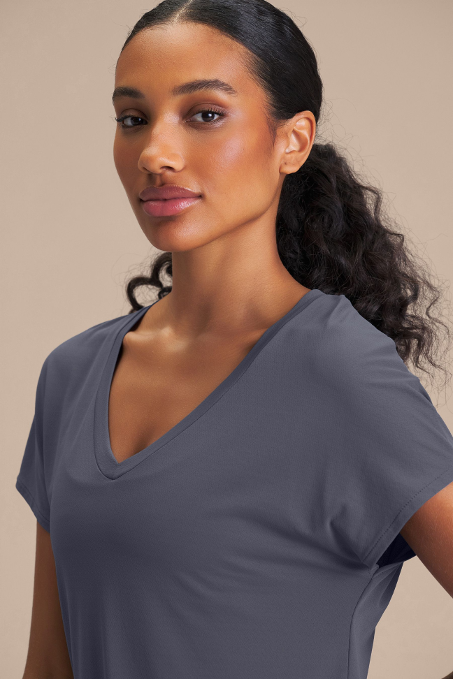 Camiseta Fitness Feminina LIVE! V Comfort Iron Blue - #3