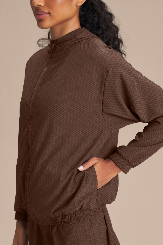 Jaqueta Fitness Feminina LIVE! Symbol Dryside Sepia Brown com Capuz e Zíper - #5