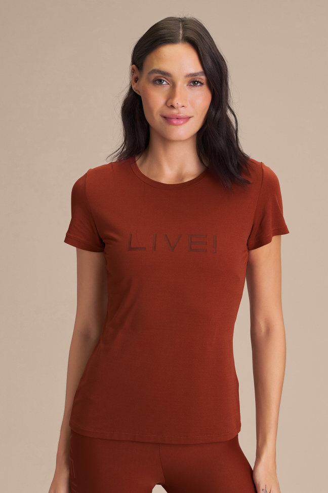 Camiseta Fitness Feminina LIVE! Comfort Rust Red