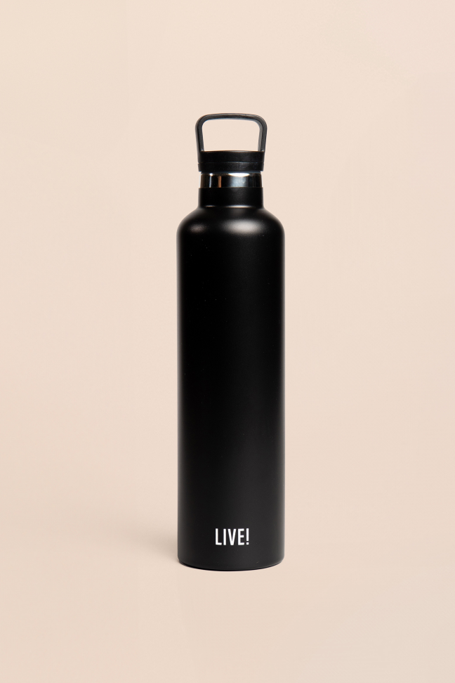 Garrafa Microdrink Steel 1L Preta LIVE!
