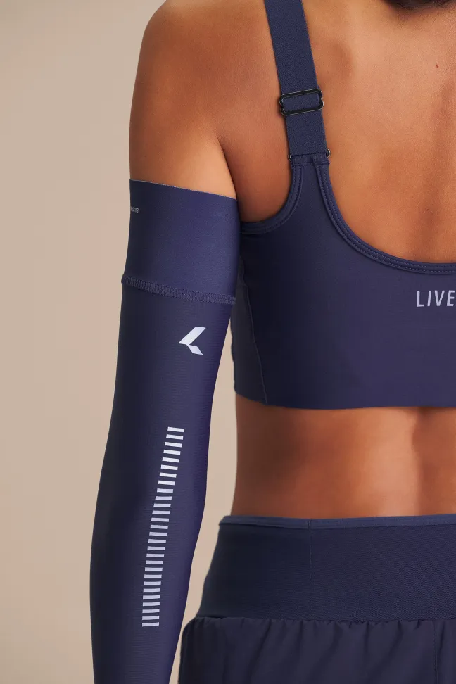Manguito Esportivo LIVE! Run Harmony Tide com UV 50+ e Refletivos