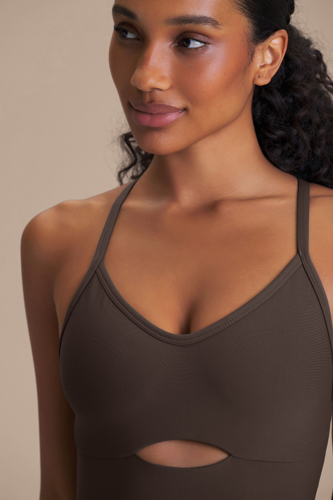 Macacão Fitness Feminino LIVE! Fit Green® Cocoa Brown