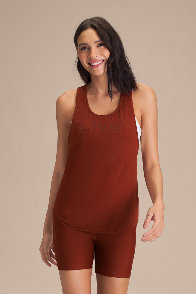 Regata Fitness Feminina LIVE! Comfort Rust Red - #3
