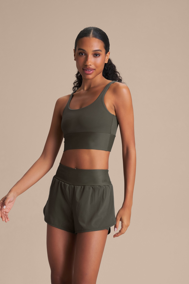 Shorts Fitness Feminino LIVE! Pro Dryside Obsidian Grey