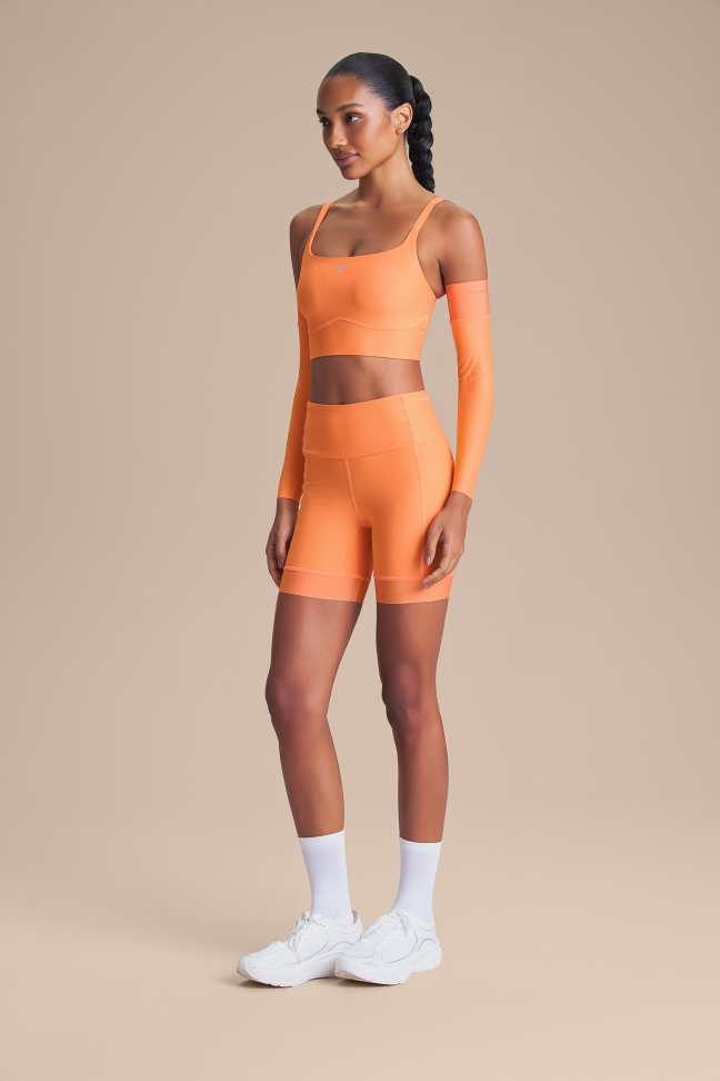 Bermuda de Corrida Feminina LIVE! Six Pockets Speed Solar Orange com 6 Bolsos - #9
