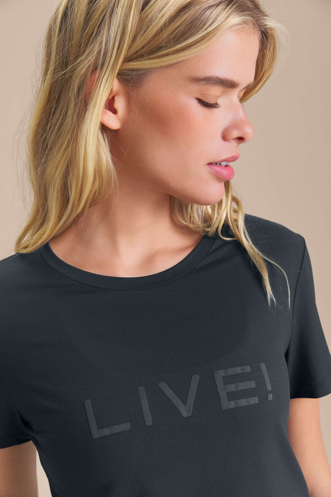 Camiseta Cropped LIVE! Comfort Shadown Green