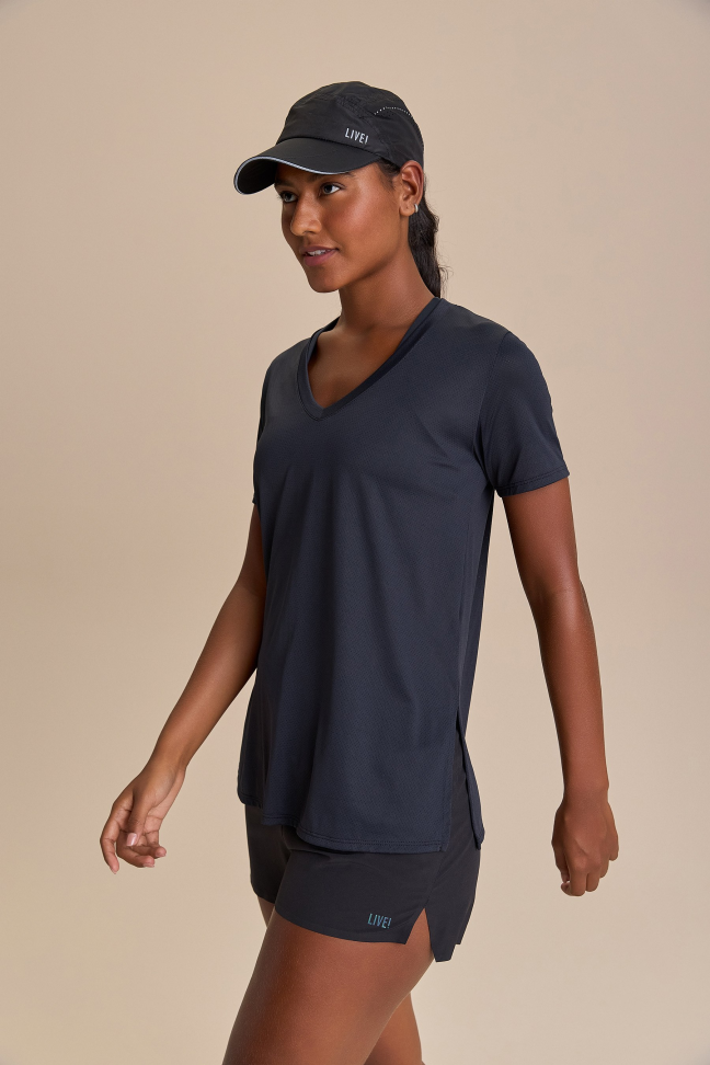 Camiseta V Comfort Preto LIVE!