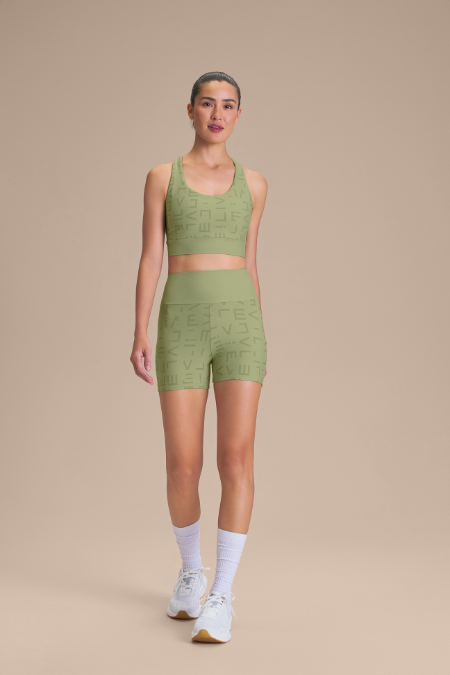 Shorts Fitness Feminino LIVE! Icon Hydefit® Adaptiv Herbal Green - #5