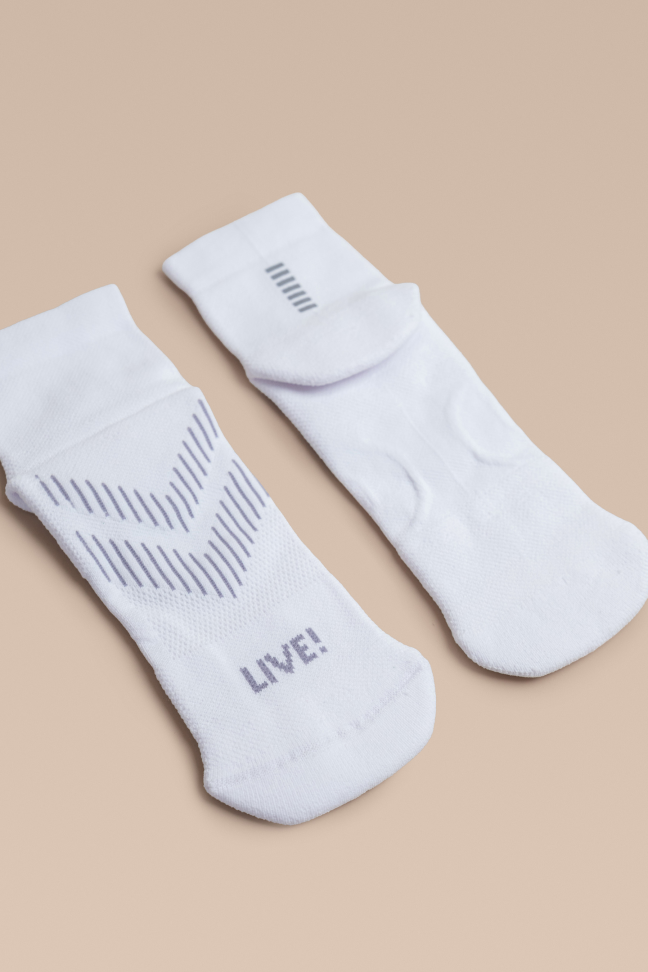 Meia Reflex Run Unissex Branca LIVE!