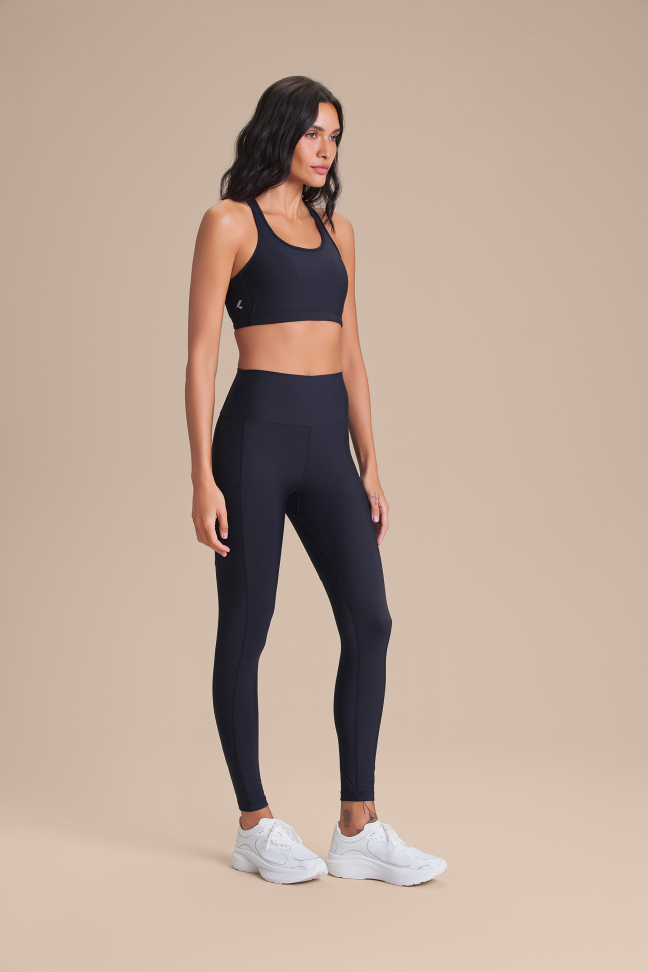 Calça Legging Fitness Feminina LIVE! Intense Race Pro® Preta com Bolsos e UV 50+ - #6