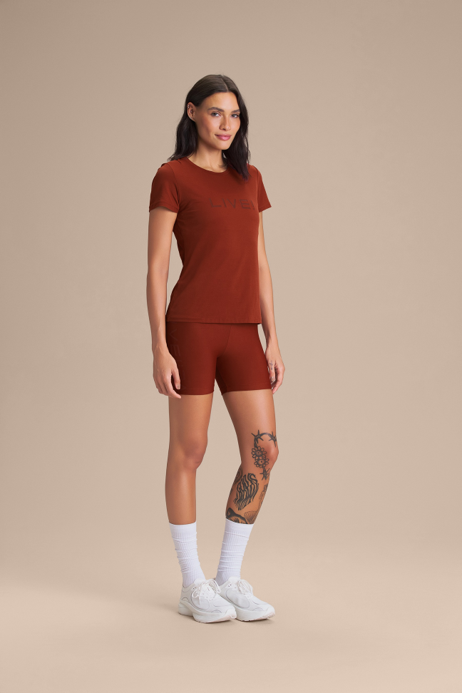 Camiseta Fitness Feminina LIVE! Comfort Rust Red - #3