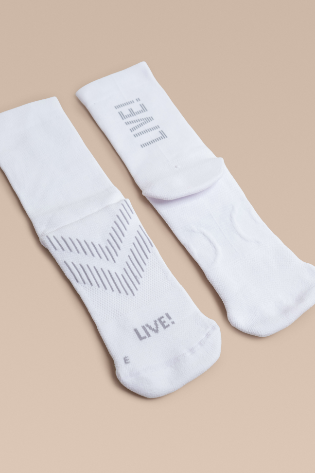 Meia LIVE! Long Unissex Branca - #4
