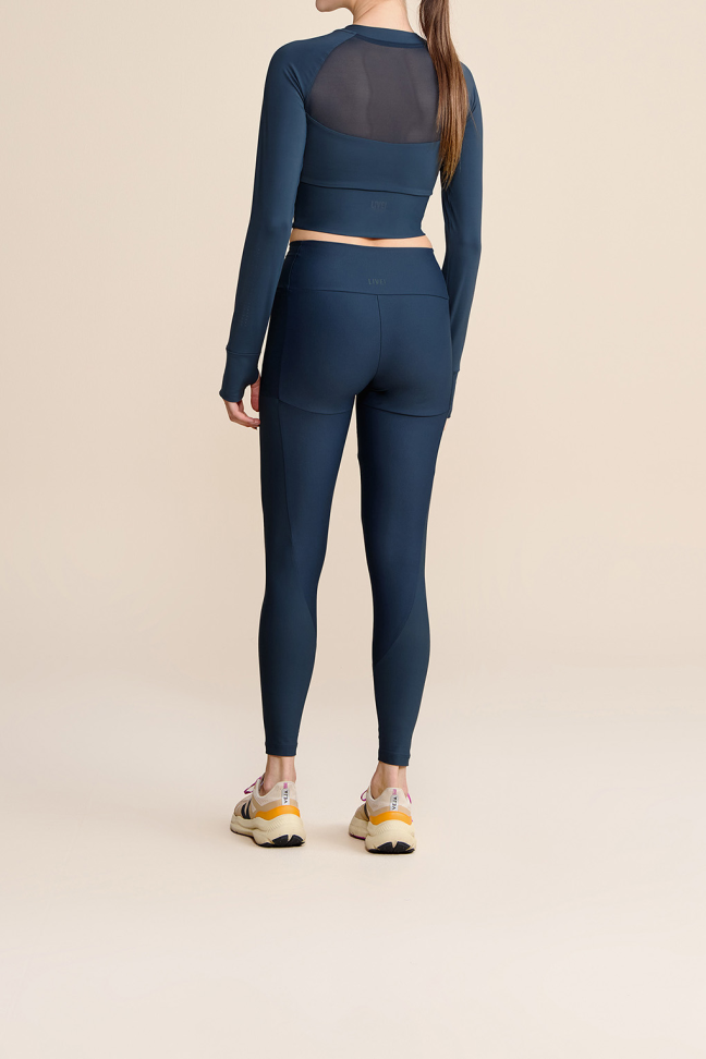 Blusa Cropped ML Race Pro® Tule Azul Drop - #4