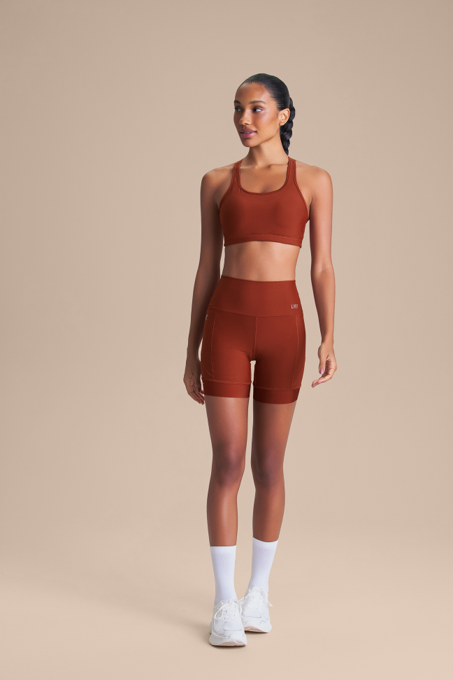 Shorts Fitness Feminino LIVE! Intense Race Pro® Rust Red com Bolsos e UV 50+ - #7
