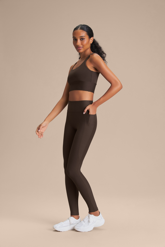 Legging Fitness Feminina LIVE! Pocket Hydefit® Adaptiv Cocoa Brown