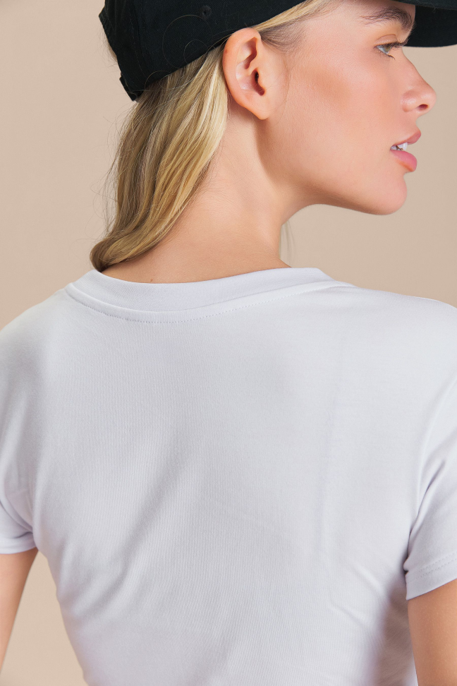 Blusa Cropped Pima Slim Branco LIVE! - #3