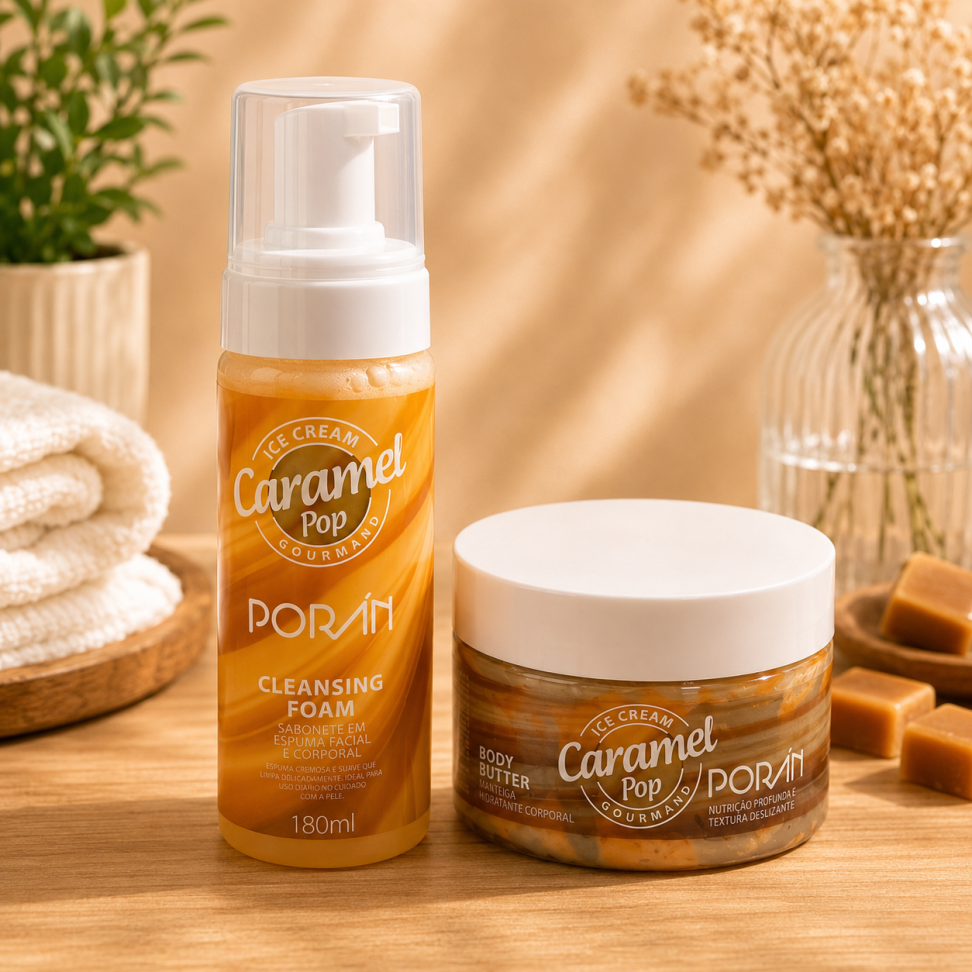 Kit Manteiga Hidratante + Espuma Corporal Caramelo Pop