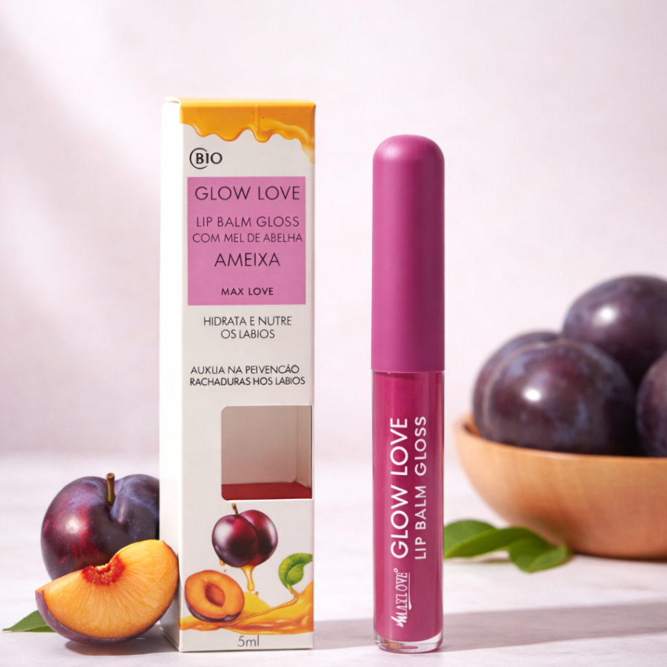 Lip Balm Gloss com Mel de Abelha Ameixa