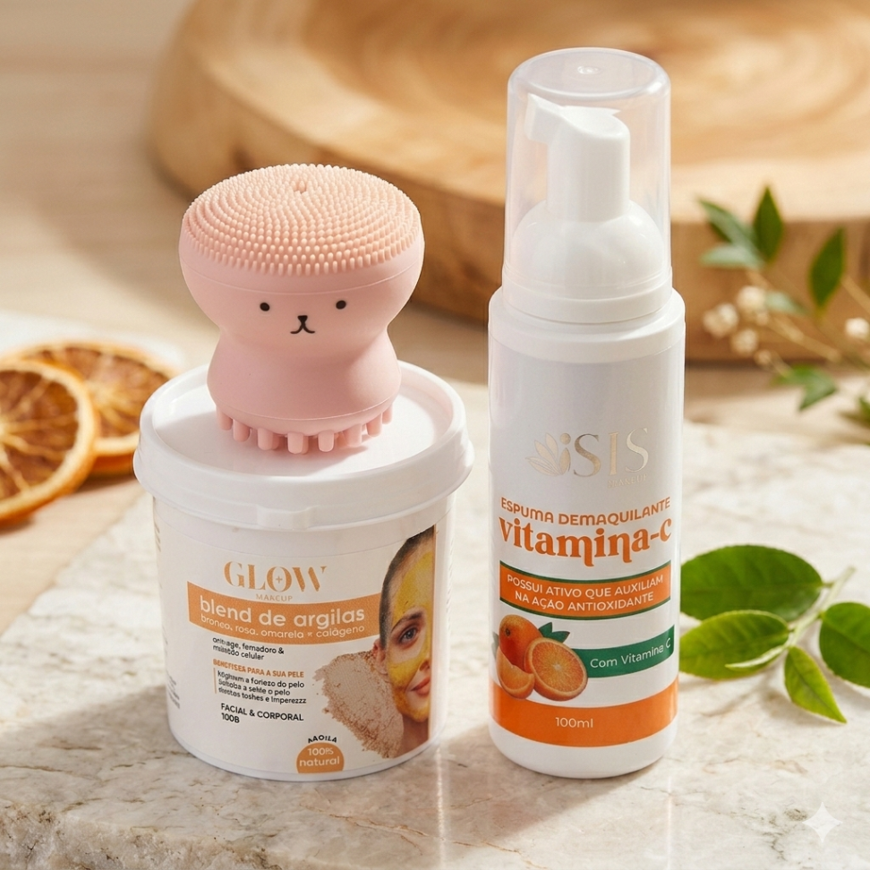 Kit Blend de Argilas + Espuma e Polvo de Limpeza