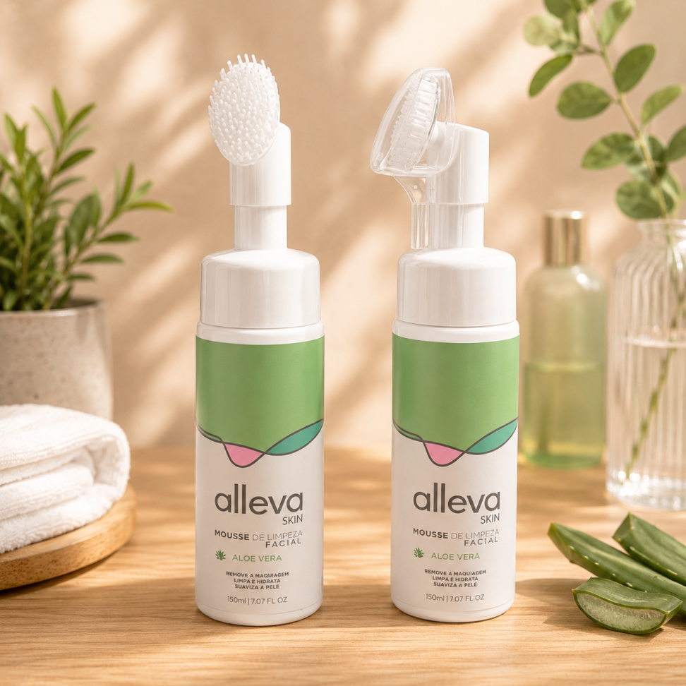 Mousse Limpeza Facial Aloe Vera com Aplicador
