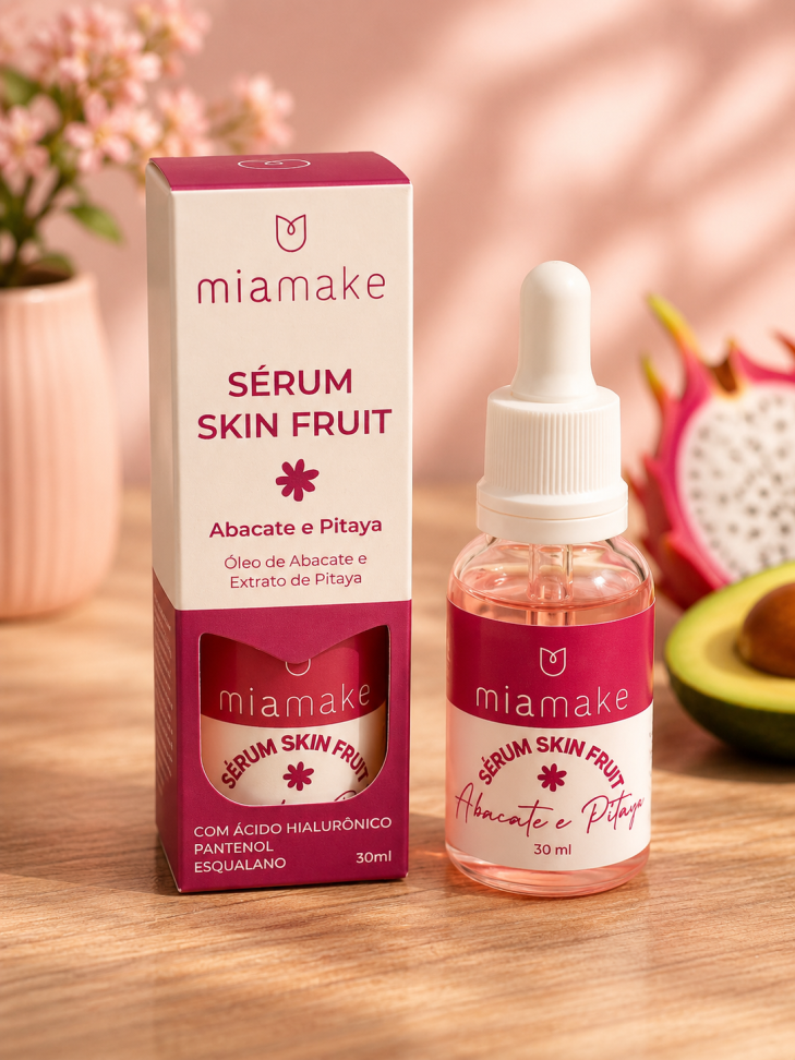 Sérum Facial Abacate e Pitaya com Ácido Hialurônico Pantenol Esqualano