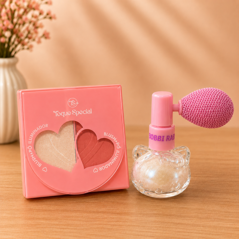 Kit Iluminador Corporal + Blush e Pó Iluminador