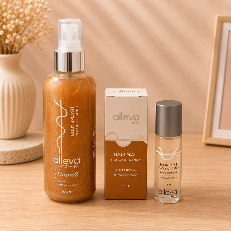 Kit Body Splash + Perfume Capilar Coconut Candy