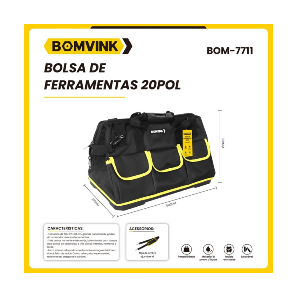 Bolsa de Ferramentas com Base de Plástico - 50cm - #2