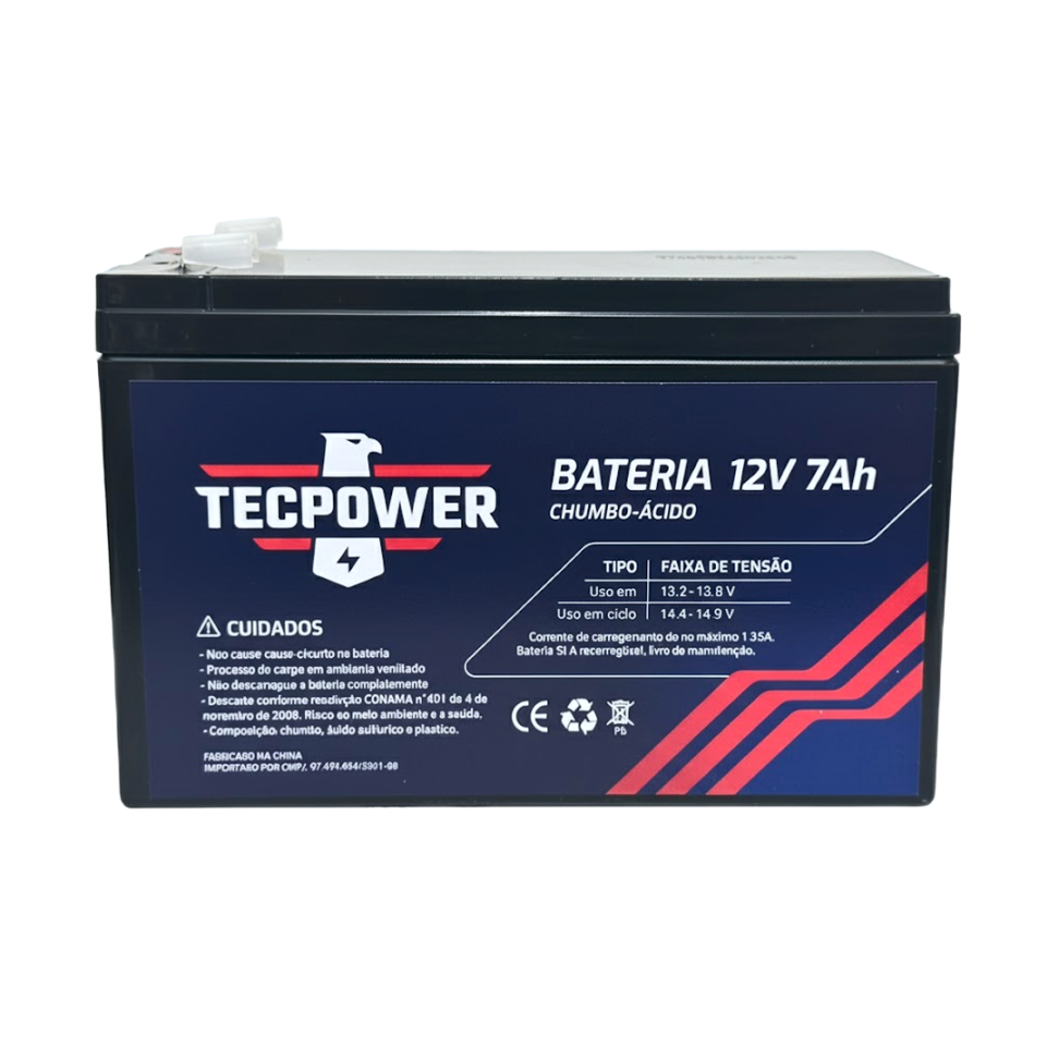 Bateria 12V - 7A - P/ Nobreak/ Alarme