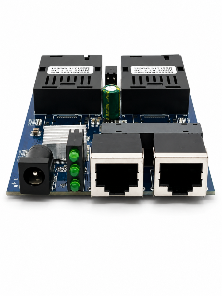 Placa Switch Conversor Fibra / RJ45 Metro - Gigabit 2-SFP / 2-RJ45