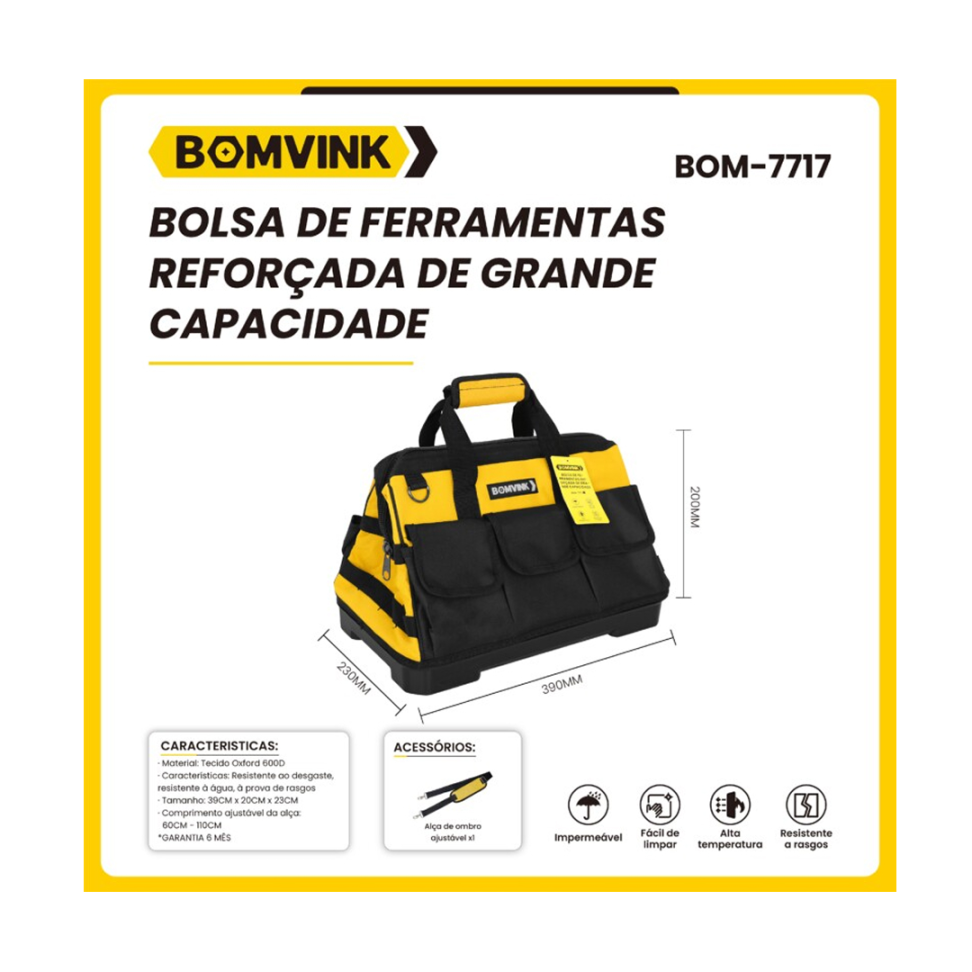 Bolsa de Ferramentas com Base de Plástico - 40cm - #2
