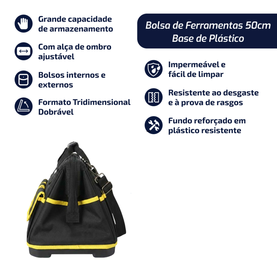 Bolsa de Ferramentas com Base de Plástico - 50cm - #3