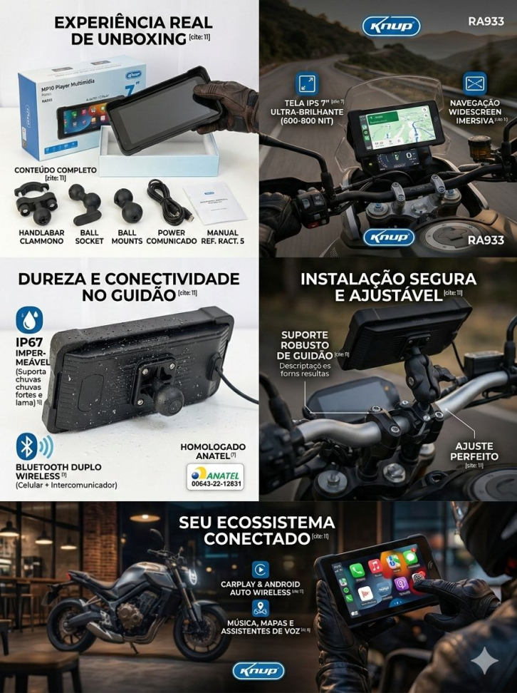 Multimídia 7 Polegadas para Motocicletas - Android Auto / Apple CarPlay - #3